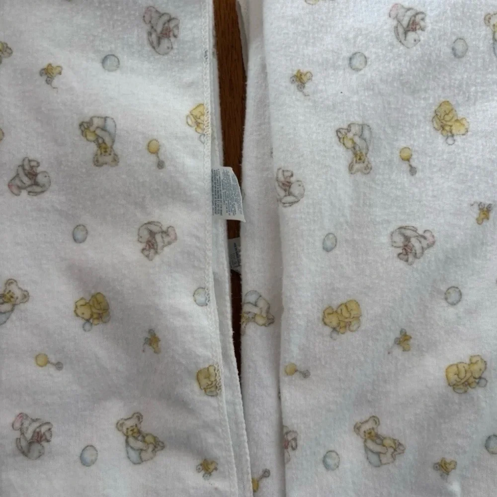 Carter's Vintage Receiving Blanket with Yellow and Gray Animal Accents SET OF 2